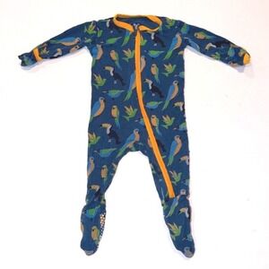 Kickee Pants Parrot Print Viscose Bamboo Footed One-Piece Pajamas